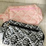 Mariko1430様専用 ダマスク柄 ブラック ピンク おむつ おしりふき一体型ポーチ