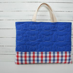 入園入学準備　くまがたくさん！レッスンバッグ 　blue