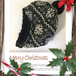 次回未定大人　Lサイズ　耳あてつき帽子　ノルディック　グレー