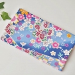 ふくさ・通帳ケース・チケット袋　花まつり文様・桜・ブルー