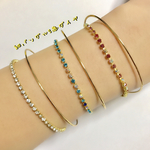 【3color*】極細バングル×ダイヤレーン*2連ブレス