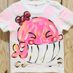 名前Tシャツ  ピンクくじら