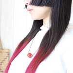 まんまる＊大きな紅い石(20mm玉)＊ネックレス＊ボルドー