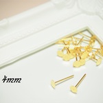 【送料無料】4mm 丸皿ピアス ゴールド 選べるキャッチ付き 100個 50ペア パーツ 素材 材料