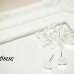 【送料無料】6mm 丸皿ピアス ホワイトシルバー 選べるキャッチ付き 100個 50ペア パーツ 素材 材料