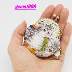 （まだむ　cats）気持ち華やぐがま口バッグチャーム(ミニ）（口金5センチ)