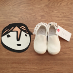 布レースリボンのシューズ  /  white 14~18cm