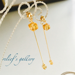 2way シトリンキューブピアス