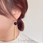 大人女子にぴったり♡ オニキスの惑星 ピアスorイヤリング