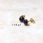 14kgf ブラックオニキス一粒ピアス