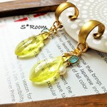 citrine*クリップイヤリング