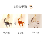 ゆらゆら可愛い3匹の子猫☆ぶら〜ん猫 ピアス／イヤリング