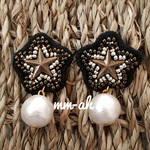 《再販♡3》星のスタッズ刺繍☆コットンパール【black】