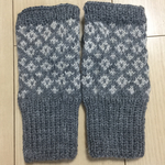 毛糸の手袋 グレー