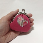 リバティーのがまぐち財布 ローズピンク