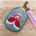 cky-aoiro様【オーダ品】ライオン手刺繍のキーホルダー（ネームタグ付き）