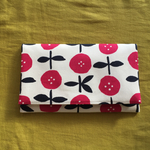  懐紙、通帳入れ button  flower red 