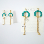 2way harmony（ライトグリーン）　イヤリング/ピアス *164　送料込