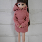 リカちゃん  モーヴピンクパーカーワンピース