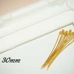 【送料無料】30mm 丸ピン ゴールド 200本 パーツ 素材 材料