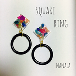 カラフルsquareリング   ピアスorイヤリング