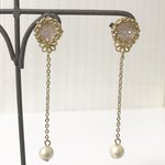 コットンパール＊フラワー＊チェーンピアス＊イヤリング