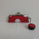 送料無料♪ドット柄(大きい)がま口印鑑ケース