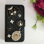 スマホケース☆手帳型 iPhone6/6s   キラキラ♪ 黒おしゃれで大人可愛い iPhoneケース♪アイフォンカバー