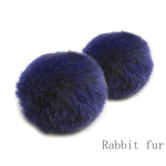 ラビットファーポンポン 8cm ネイビー 2個  [oth-fur-010-nv] 