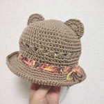 ★ｓ様ご予約品★　ブリム付き♪コットンのくま耳帽子