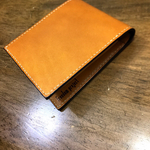 牛革 キャメル 二つ折り財布