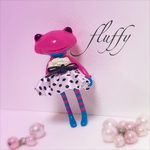フォーチュンワンダ♡ピヤちゃんのふわふわワンピ♡アウトフィット水玉ホワイト