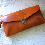 【受注製作（納期約1ヶ月）】栃木レザー＊長財布 「series-envelope」飴色牛ヌメ革