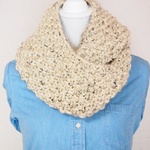 【受注製作】 Hand Knit Chunky COWL "オートミール" 手編み　ボリューミー　スヌード　