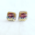 knitEAR-RING 【purple.bijou】 ビーズ刺繍のイヤリング