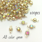4mm ABcolor A級ガラスストーン コネクター