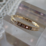 K18　ミル打ちダイヤリング　０．０５ct