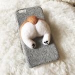 ＊受注制作＊  iphone7/6 iphone7plus6plus スマホケース  羊毛フェルト おしり コーギー 犬