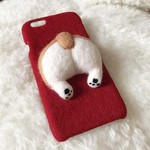 ＊受注制作＊  iphone7/6 iphone7plus6plus スマホケース  羊毛フェルト おしり コーギー 犬