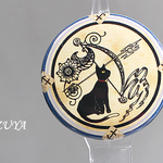 【射手座】黒猫メヘンディ缶バッチ(38mm)◎送料込み◎