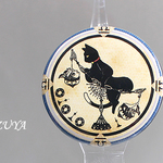 【天秤座】黒猫メヘンディ缶バッチ(38mm)◎送料込み◎