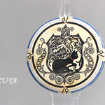 【獅子座】黒猫メヘンディ缶バッチ(38mm)◎送料込み◎