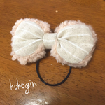 ふわもじゃおおきなリボン ヘアゴム 