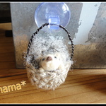 ＊麻かご入りハリネズミくん　吸盤＊