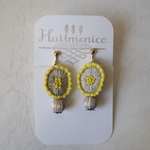 【10/9new】刺繍のピアス/イヤリング【レモン】
