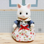 シルバニア　大人用　ワンピース　ダンガリー✕小花柄