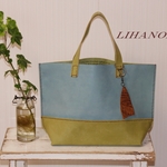 LIHANON’S　トート♪　アンチックリーフ＆アクアブルー