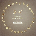 【14kgf】手描き風イニシャル×リボンpierce