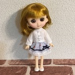 おでこちゃんサイズ スカート ストライプ&小花柄 ネイビー