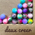 6mm★天然石*ツートンカラー 翡翠　～Mix